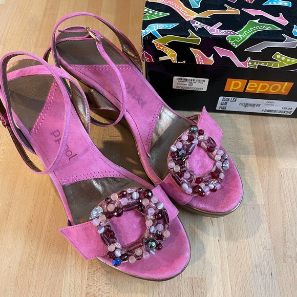 Pepol Ankle Strap Wedges - Barbie! - Picture 1 of 13